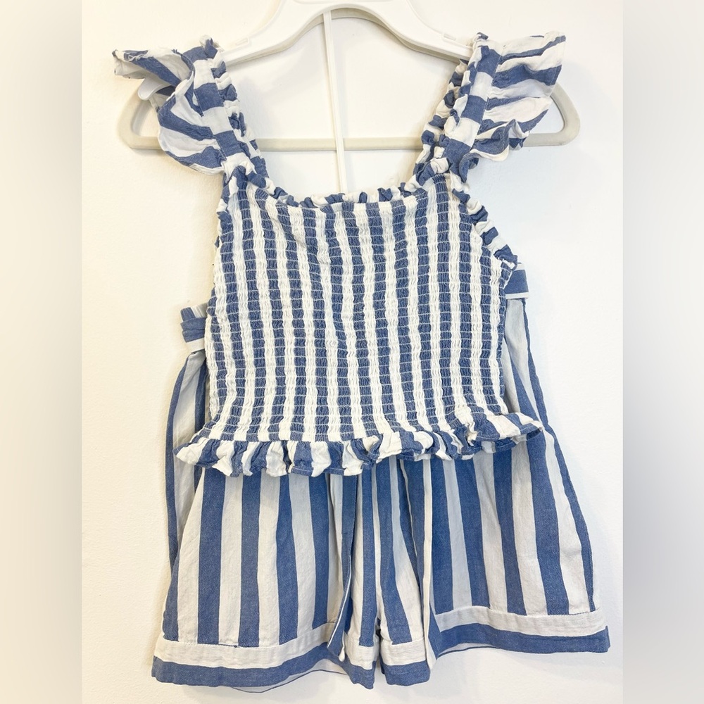 Rare Editions Blue and White Shorts Set Size 14